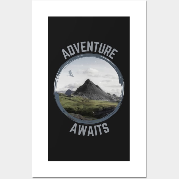 Adventure Awaits - Lonely Mountain - Fantasy - Funny Wall Art by Fenay-Designs